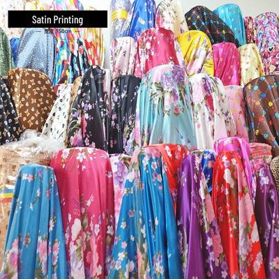 Tessuto di Raso di Seta Floreale Grande per Cheongsam, Fodera e Nastro per Copricapo