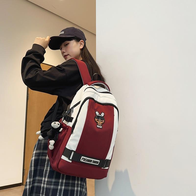 Fashion new fashion bag trendy cool cartoon couple casual backpack street versatile college student schoolbag