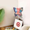 5D DIY Diamond Art Floating Corner Shelf Colorful ButterflyPattern Diamond Painting Triangle Fan Shaped Rack for Kitchen Bedroom