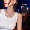 Women's Ribbed Slim Fit Tank Top - Anti-Exposure, Elastic, Versatile 