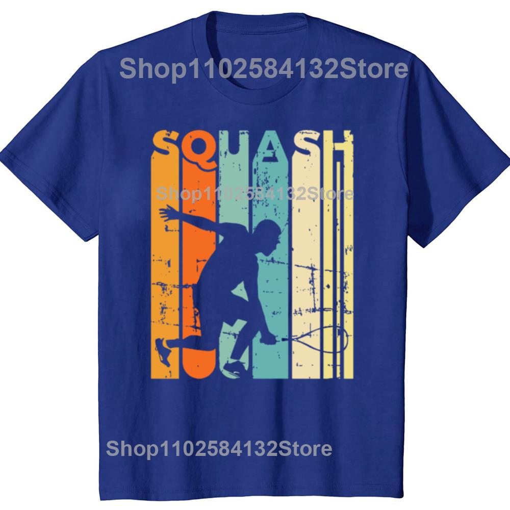 Funny Squash Player Gift Tennis Retro Team T Shirts Graphic Cotton Streetwear Short Sleeve Birthday T-shirt Mens Clothing