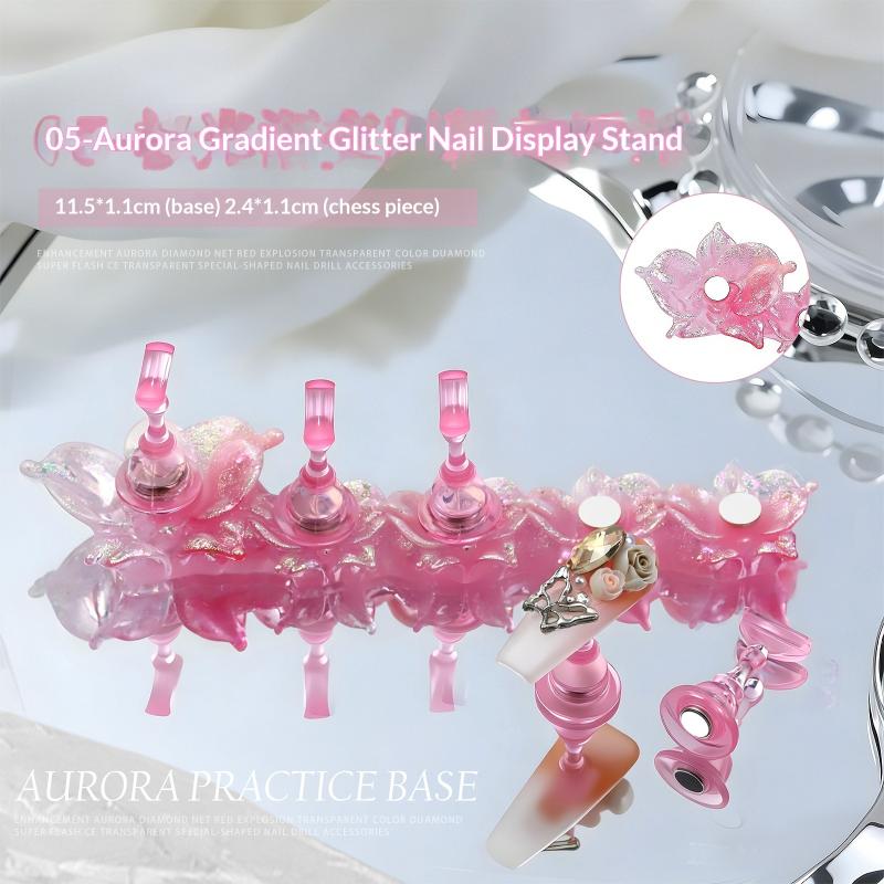 Aurora Flowers Magnetic Nail Tip Display Stand For Manicure Press-On Nails Training Gel Nail Polish Nail Tip Display Tool