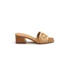 Sheepskin version~ Straw flat bottom square head vacation one-word slippers women's summer wear sandals half slippers