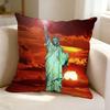 New York USA S-Statue of Liberty  Square Double-Sided printed Pillow Case Bedroom Bedside Pillow Sofa Cushion Cover