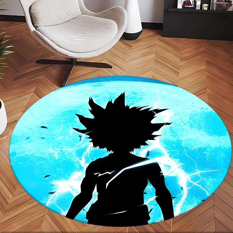 Killua (1) Tapete Redondo para Escritório Tapete Decorativo para Chão para Escritório Quarto Sala de Estar e Espaço Doméstico