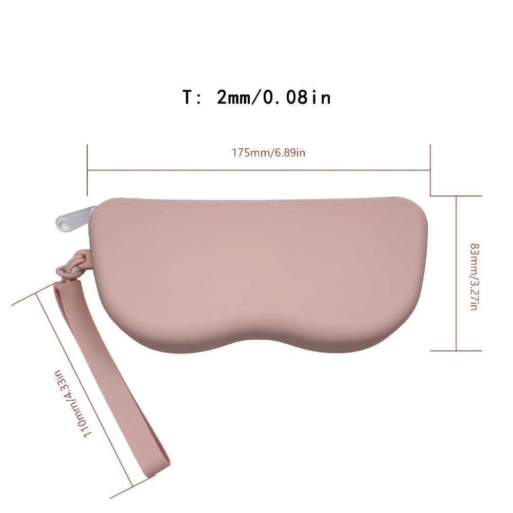 1pc Portable Silicone Glasses Case, Zipper Closure, Minimalist Eyeglass Pouch for Travel, Protective Glasses Case for Men Women