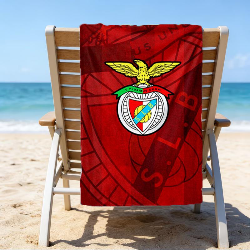 Ben-fica Fußballverein Bedrucktes Strandtuch, Superweiche Mikrofaser, Perfektes Geschenk zum Geburtstag, für Pool, Strand, Reisen, für Familie und Freunde