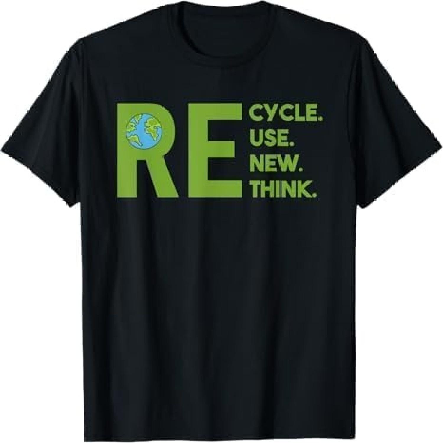 Recycle Reuse Renew Rethink Earth Day Environmental Activism T-Shirt HABI Mens Womens Tank Top Sweatshirt Hoodie Black S