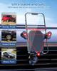 Soporte para Teléfono de Coche con Gravedad | Soporte con Pinza para Rejilla de Ventilación Giratorio 360° | Soporte Universal de Agarre Automático | para Todos los Smartphones y Coches