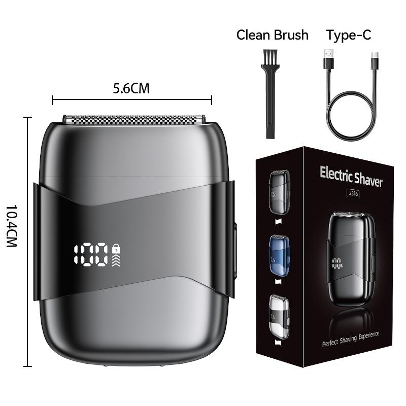Mini Electric Shaver Portable Fast Charging Rechargeable 3-Blade Foil Shaver for Men Wet Dry Use Magnetic Design