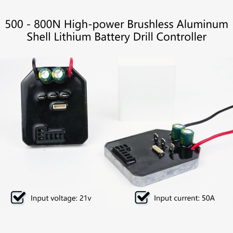 Einfache Verbindung Bürstenloser Bohrschrauber Controller 21V 50A Hohe Leistung Geeignet für Elektrowerkzeug Schwerlastanwendung Aluminiumgehäuse