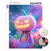 DIY Frameless Pearl Bead Painting Kit Spooky Halloween JackoLantern Sparkling Canvas Art Creative Gift for Craft Lovers