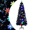 VidaXL Christmas Tree and LED Snowflakes Artificial Tree Party Ornament Holiday Decoration Indoor Black 240 Cm 328465