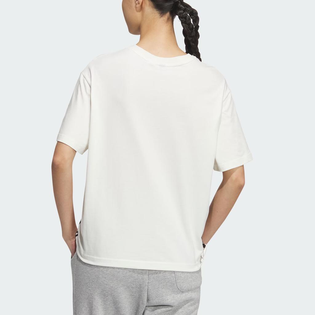 Adidas Dance Loose Cotton Casual Short Sleeve Round Neck T-Shirt Women Tops White JJ1093