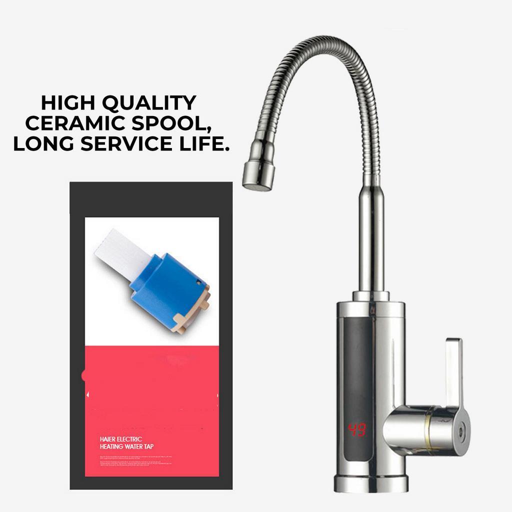 3000W 360 Rotation Tankless Hot Cold Mixer Tap Electric Instant Heater Faucet Tap LED Digital Display Hot Water Kitchen Faucet
