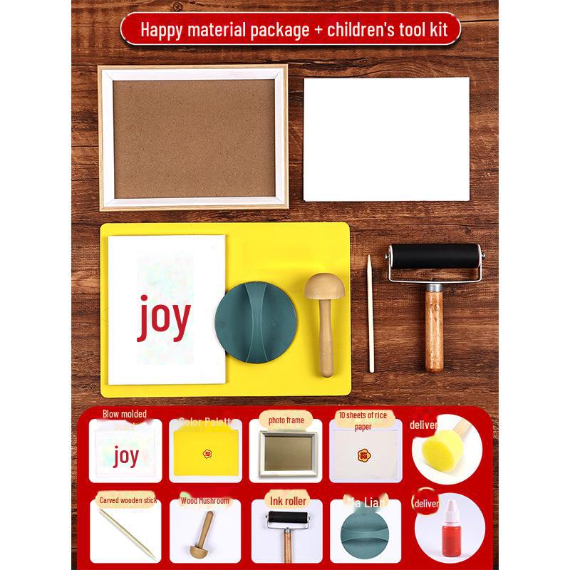 New Year Picture DIY Woodblock Printing Set: Non-Legacy Handmade Template Kit for New Year's Day Activities.