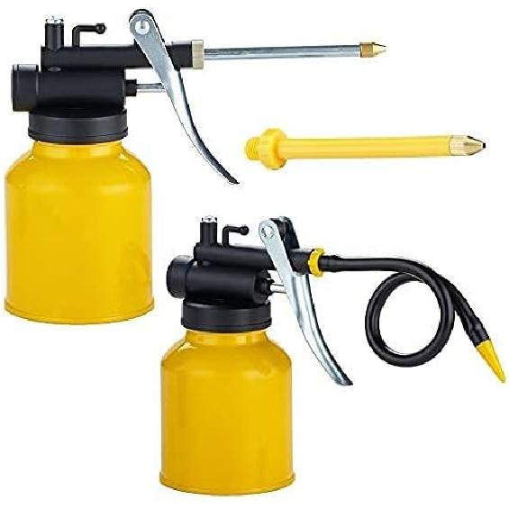 [2-Pack] Metal Yellow Pump Oil CAN With 3 Spouts