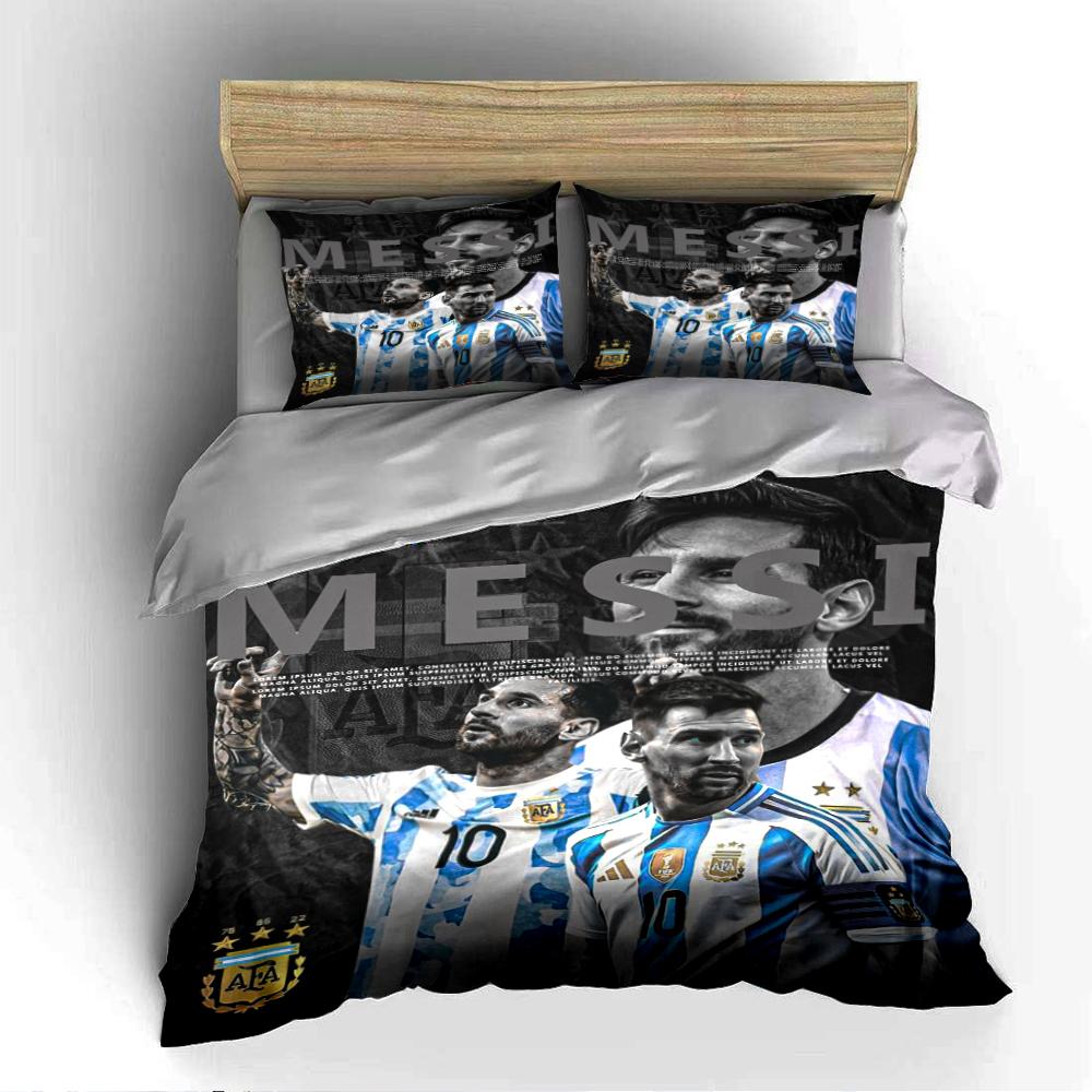 "Messi Themed Bedding Set" Bedding set (1 duvet cover, 2 pillowcases, duvet not included)