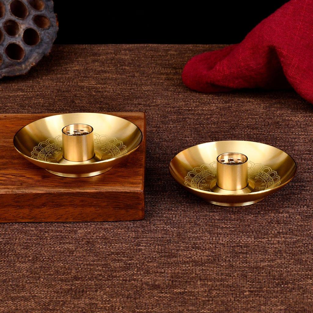 Copper & Brass Incense Holder: Stand and Burner Base for Stick, Coil, and Sandalwood Incense. Perfect for Home Use.