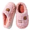 Home Cotton Slippers Winter Couple Cartoon Bear Cute Cotton Mop Indoor Household Plush Warm Wool Slippers