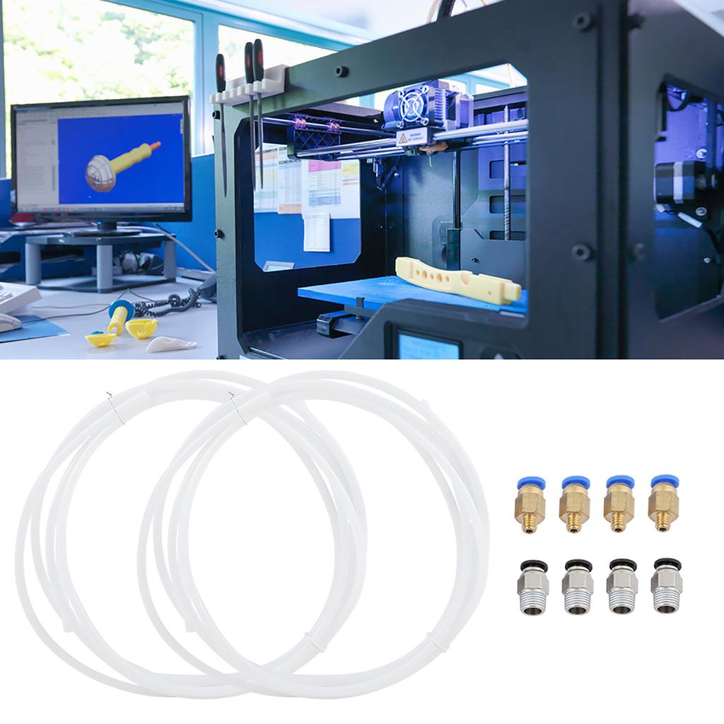 2*PTFE PTEE Tube 4*PC4 M6 Quick Fitting+4*PC4 M10 Straight Pneumatic Fitting Push