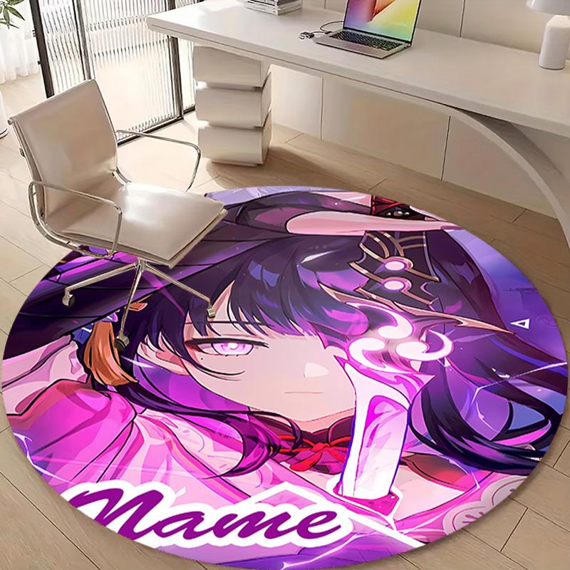 Personalized Genshin Impact Round Chair Office Rug - Perfect for Mat, Office Chair & More - Ideal Gift for Birthdays and Holidays