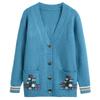 Autumn Winter Women's Knitted Cardigan Sweater Thickened Plus Size Cardigan Jacket V-neck Twist Loose Knitted Short Jacket