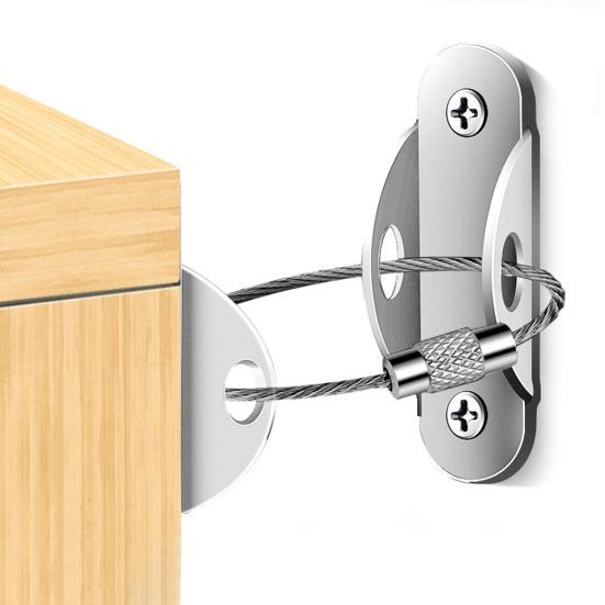 2/4 Sets Anti-Tip Furniture Fixing Strap Heavy Duty Baby Proofing Prevent Falling Furniture Strap Cabinet Bookcase Dresser Wall Securing Earthquake