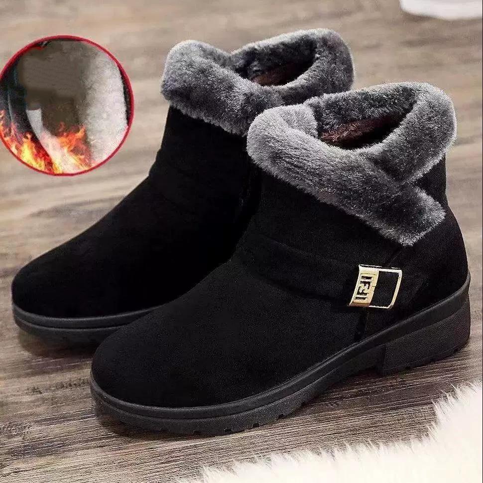 Zimní boty Dámské Silné plyšové Teplé Sněhule Dámské Zip Pohodlné Outdoorové Kotníkové Boty Běžné Bavlněné Boty