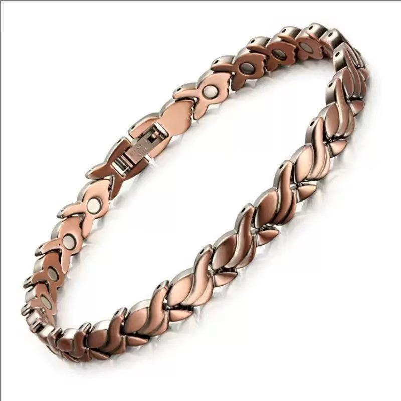 Diamant Doppelpunkt Sechseckig Magnetisches Herrenarmband