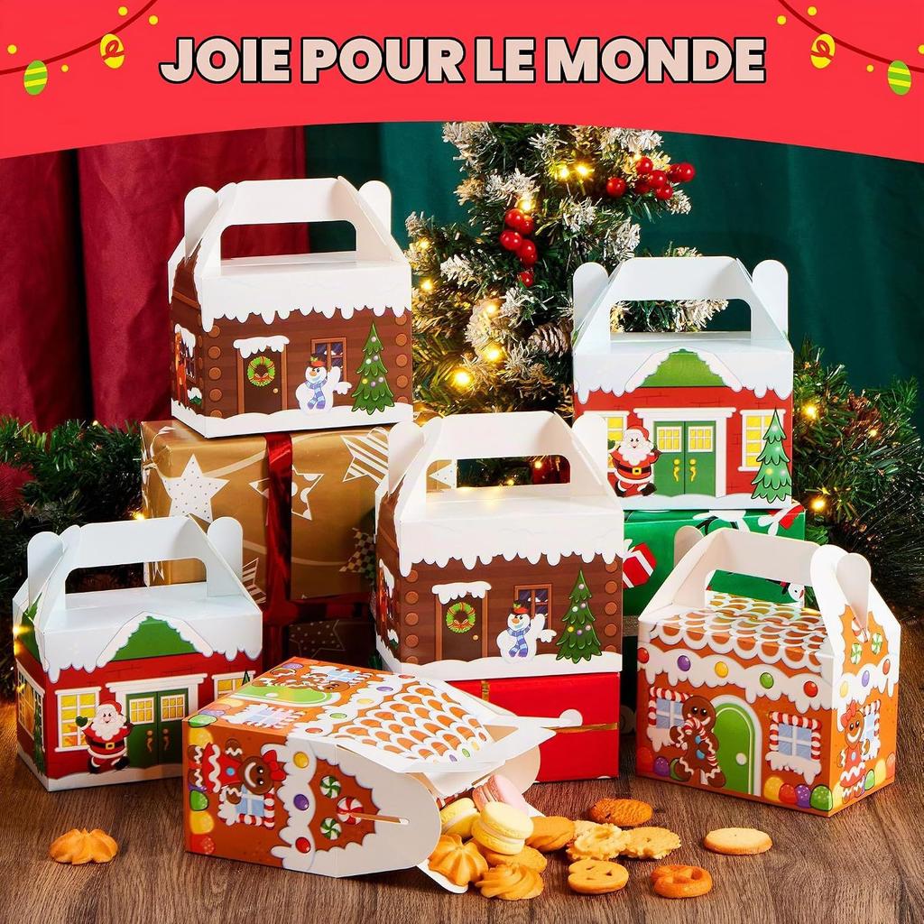Christmas Gift Box Handheld Candy Cookies Packaging Box Christmas Holiday Party Gift Box