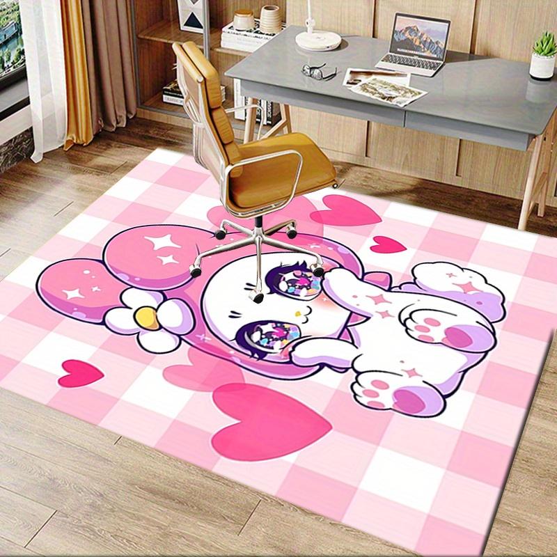 Office Rug Kawaii, Bunny Anti-Slip Rug, Machine Washable for Living Room, Bedroom, Office, Multiple Sizes, Bedroom Mat, Decorative Mat, Durable Mat, L