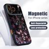 Starry Sky Cherry Blossom Pattern Case For iPhone 17 Pro Max Magnetic For Magsafe Skin Feeling Cover For iPhone 16 15 14 13 Pro Max