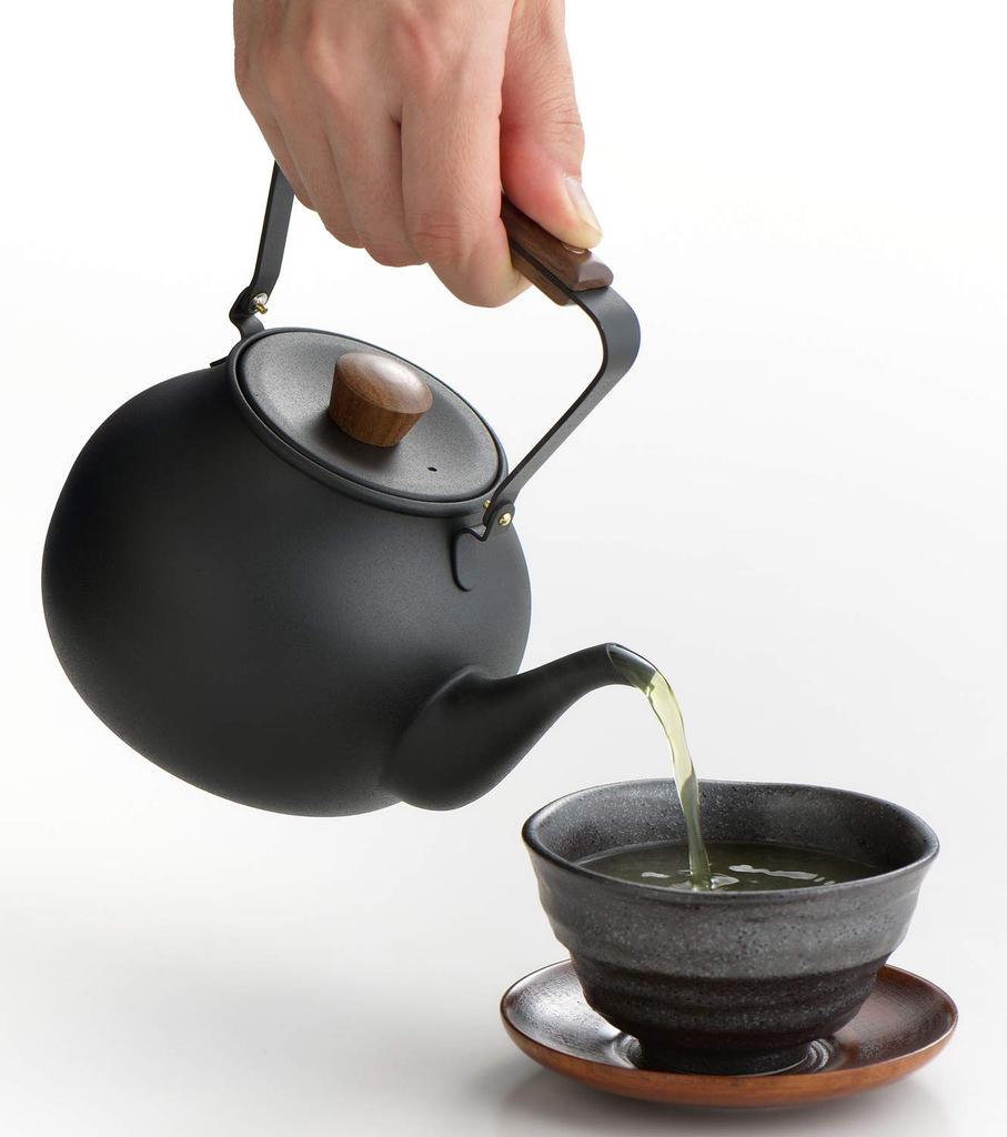 Miyazaki Seisakusho Chaki Kyusu (Large Teapot), Black, 0.7L, with Tea Strainer, Not for Direct Heat, CHA-6