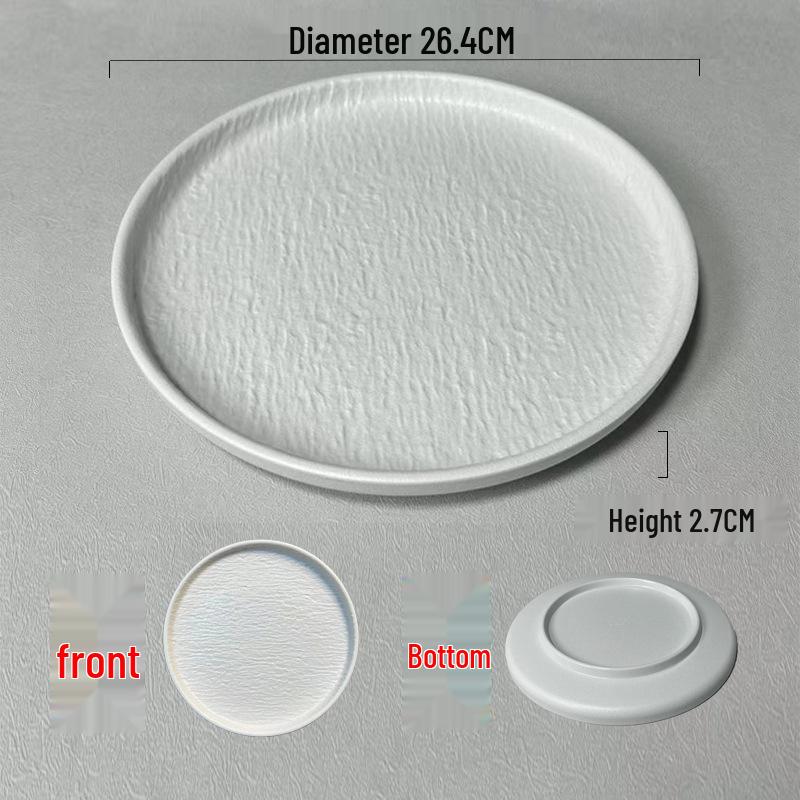Melamine Imitation Stone Grain Round Plate - Simple Western Food & Dessert Plate