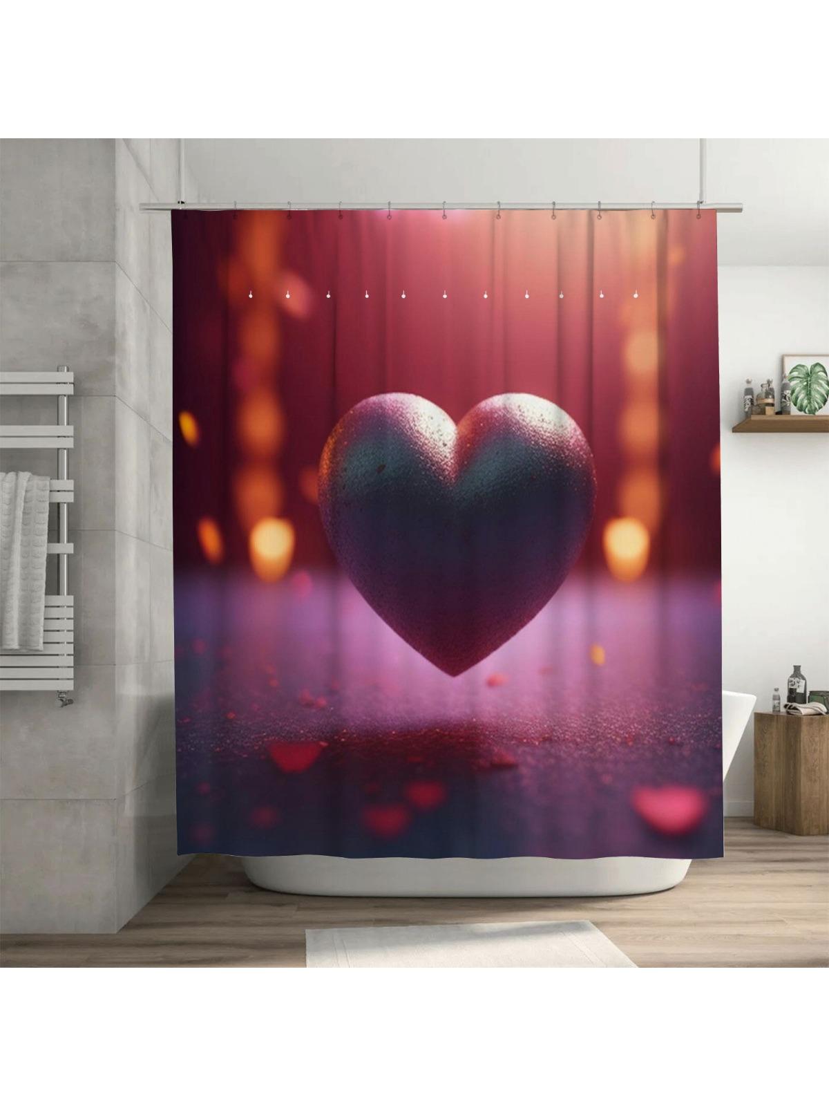 3D Heart Shower Curtain | Romantic and Cozy Bathroom Decor 90X180cm