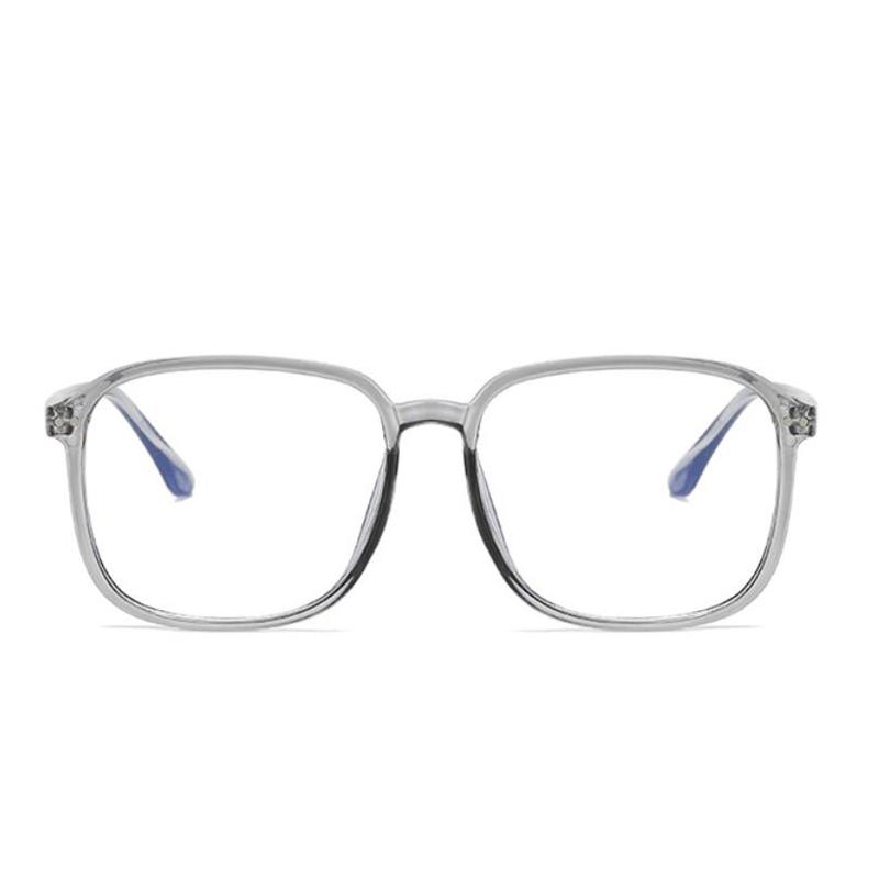 Big Frame Myopia Glasses Ultralight Transparent Gray PC Prescription Eyeglasses 0 to -6.0 for Women Men
