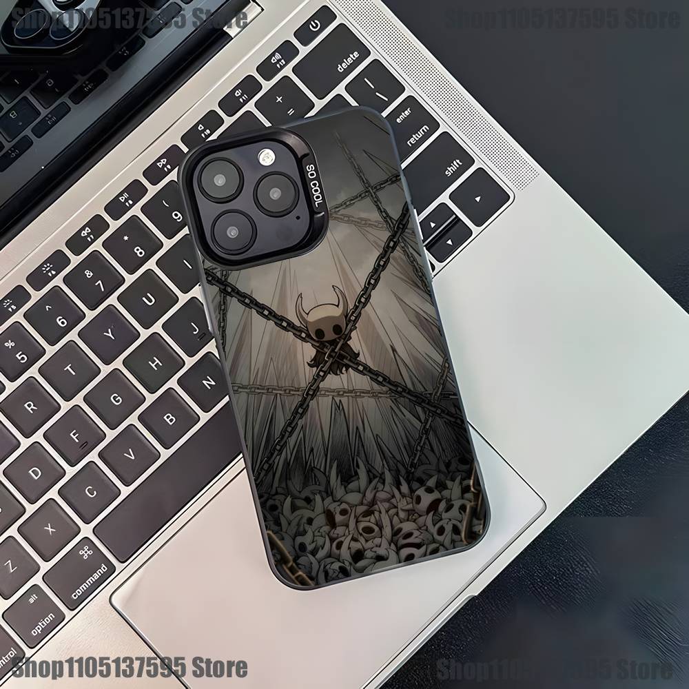 H-Hollow Knight Silksong Phone Case For iPhone 17,16,15,14,13,12,11,Pro,XS,Max,Plus,Mini,SE4,E Black Matte Shockproof Cover