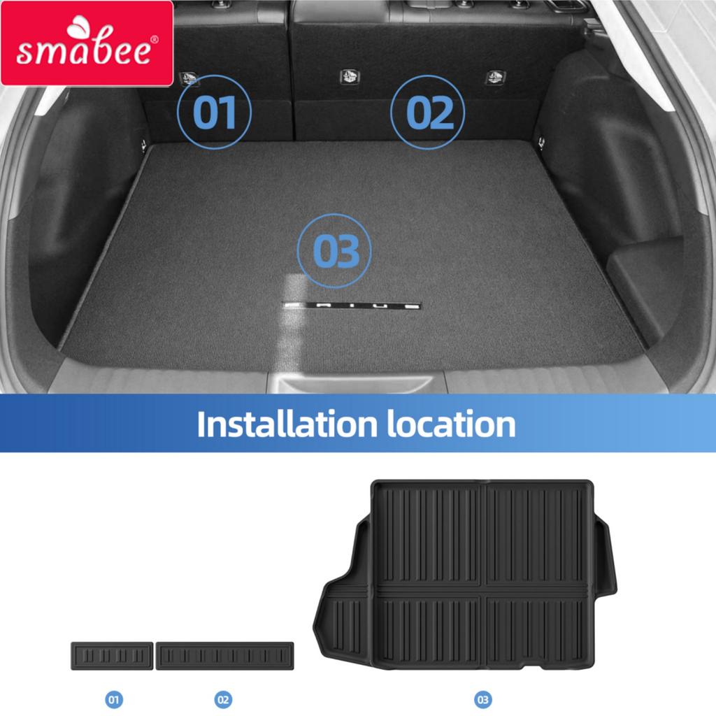 Smabee for Toyota Prius 5th Gen XW60 60 Series 2023-2026 (not Fit Prime) Car Floor Mats Trunk Pad TPE 3D Foot Mat Accessories