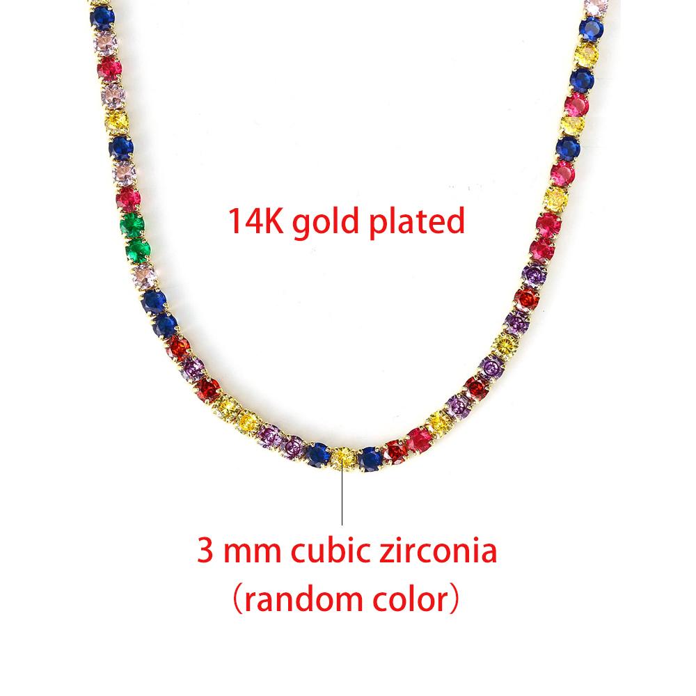 

ZHOUYANG Choker Tennis Chain Necklace For Women Luxury AAA+ Cubic Zircon Short Iced Out Hip Pop Neck Accessories Jewelry OHN016 chain lenght 33cm