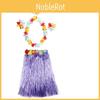 Cute Hawaiian Kids Grass Hula Lei Skirt Flower Wristband Garland Costume Fancy