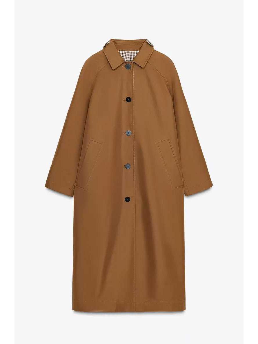 

Елегантний двосторонній тренч європейського та американського стилю для жінок Extra Small