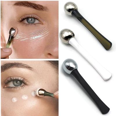 Two Pcs Eye Cream Roller Set - Metal Wands for Puffy Eyes & Dark Circles. Smooth Surface, Easy To Clean. Colors: Green, White, Black