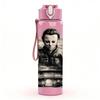 1PC Vintage Old Gentleman Portrait Art 750ml Color Plastic Sports Water Bottle Leakproof Flip Straw Lid Suitable for Sports Office Home Use