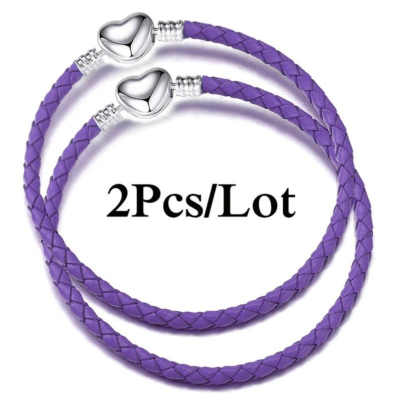 2 szt./partia Specjalna Oferta Skórzane Bransoletki Łańcuszkowe Pasują do Ręcznie Robionych Koralików Bransoletki z Charmsami Dla Par Pulsera Biżuteria Dla Kobiet Mężczyzn Hurtownia