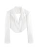 New Women Spring Summer Casual White Two Button Cropped Vest Lapel Collar Curved Hem Sleeveless For Work Office Daily Wear