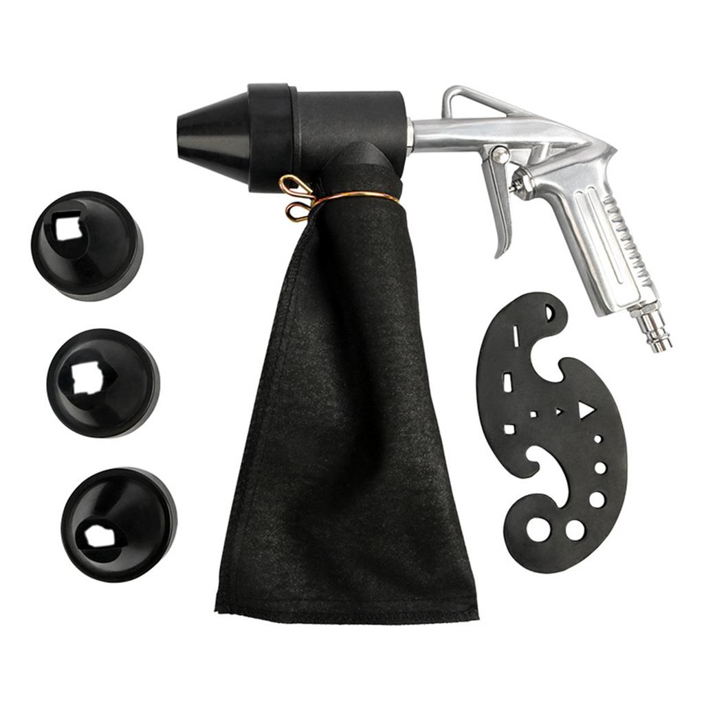 6PCS Pneumatic Sandblasting Machine Set Handheld Sand Blasting Machine with 450ml Sandblasting Bag