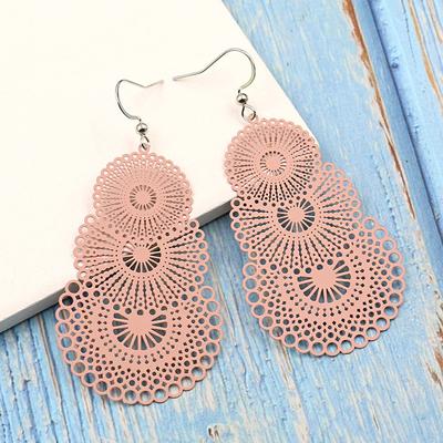 2 pièces Boucles d'oreilles pour femmes en alliage Tempérament Macaron Rond Géométrie Fleur Bonbon Colorées