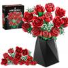 Artificial Rose Bouquet Building Kit, 960PCS Realistic Red Roses,  Stem Height Valentines Gift