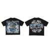 T-shirt grafica 2024 Estate strada anime lettera stampata t-shirt a maniche corte, moda Y2K Harajuku coppia casual top ampio